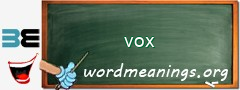 WordMeaning blackboard for vox